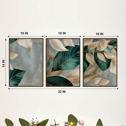 Scandinavian Botanical Leaves Wooden Wall Decor