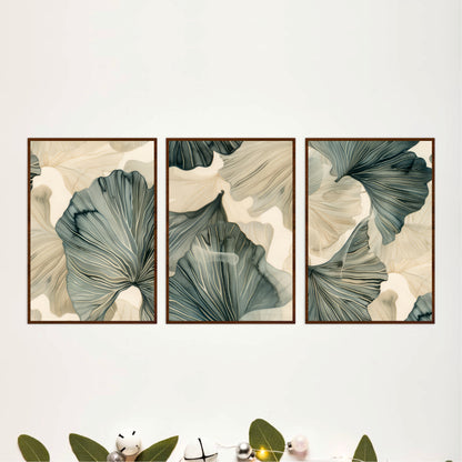 Scandinavian Botanical Leaves Wooden Wall Decor