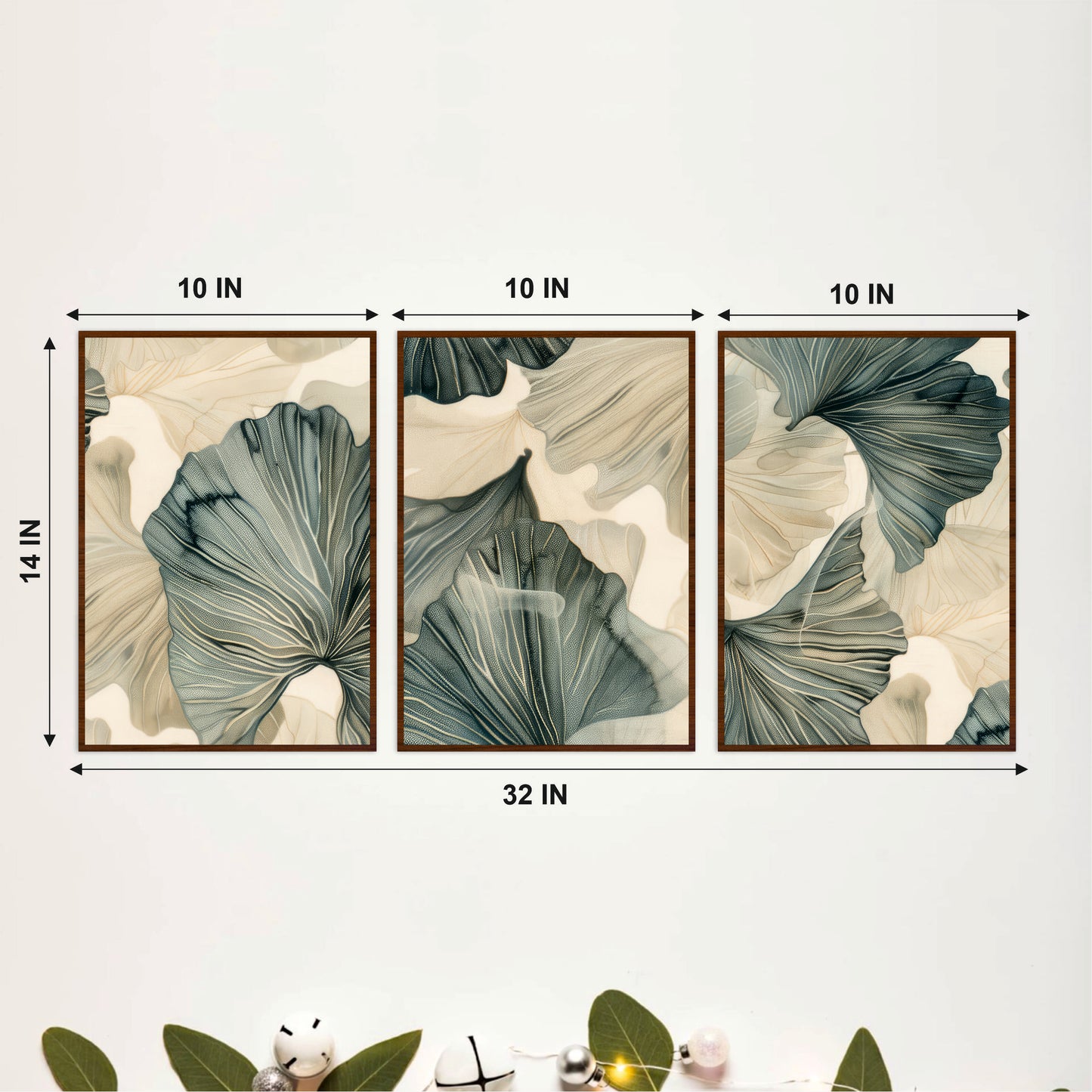 Scandinavian Botanical Leaves Wooden Wall Decor
