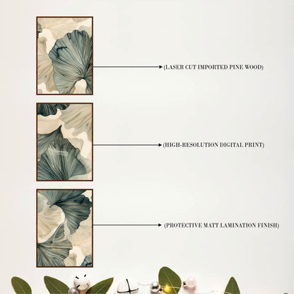 Scandinavian Botanical Leaves Wooden Wall Decor
