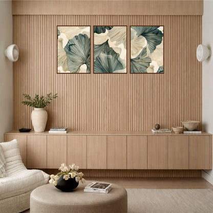 Scandinavian Botanical Leaves Wooden Wall Decor