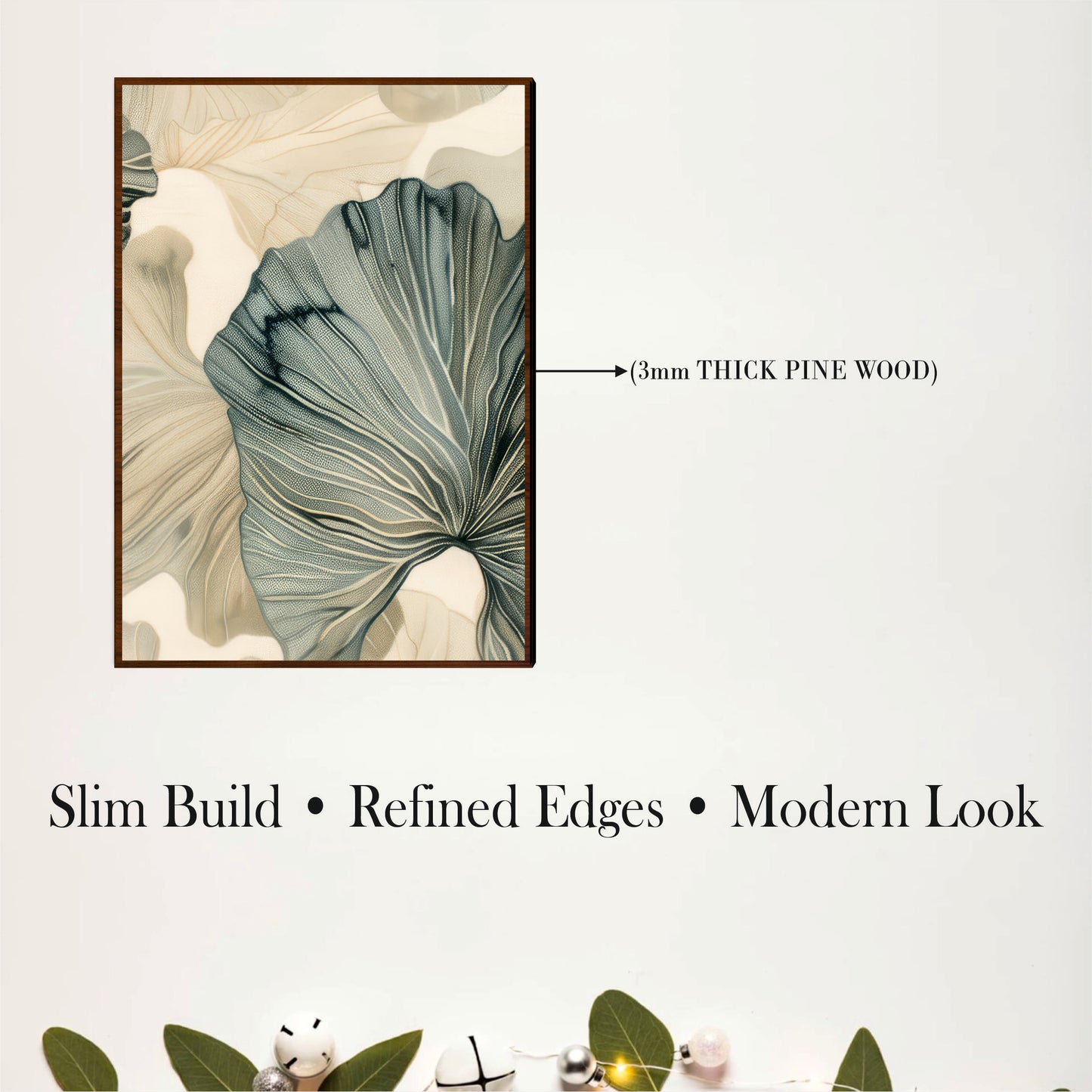 Scandinavian Botanical Leaves Wooden Wall Decor