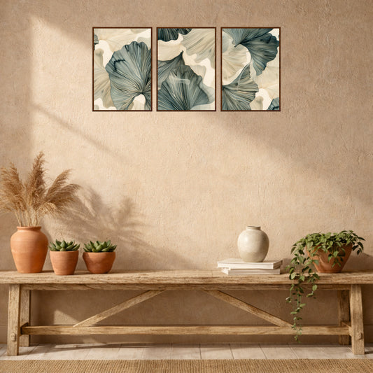 Scandinavian Botanical Leaves Wooden Wall Decor
