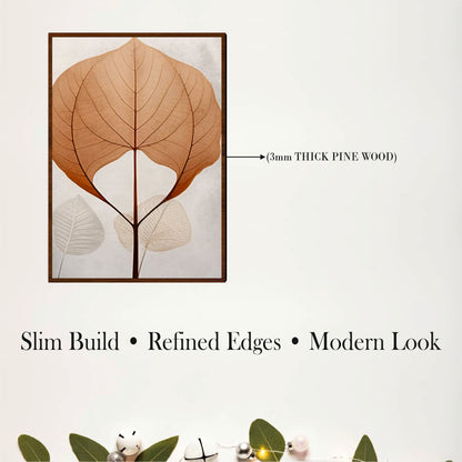 Minimal Botanical Leaf Wooden Wall Art Set