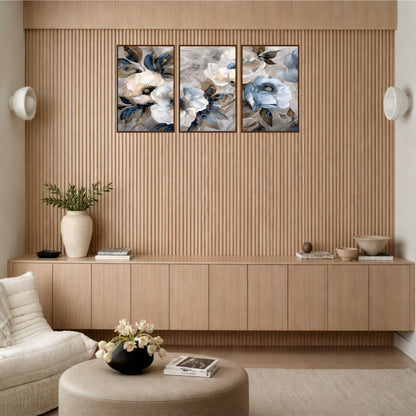 Modern Floral Bloom Wooden Wall Art