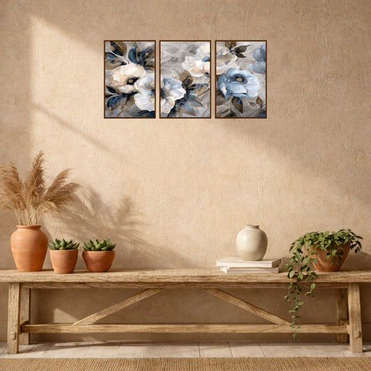 Modern Floral Bloom Wooden Wall Art