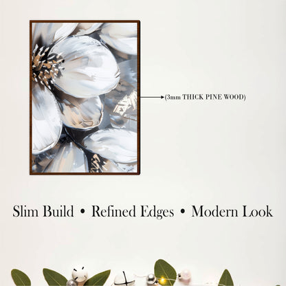 Monochrome Floral Wooden Wall Art Set