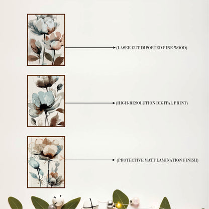 Contemporary Watercolor Bloom Wooden Wall Decor