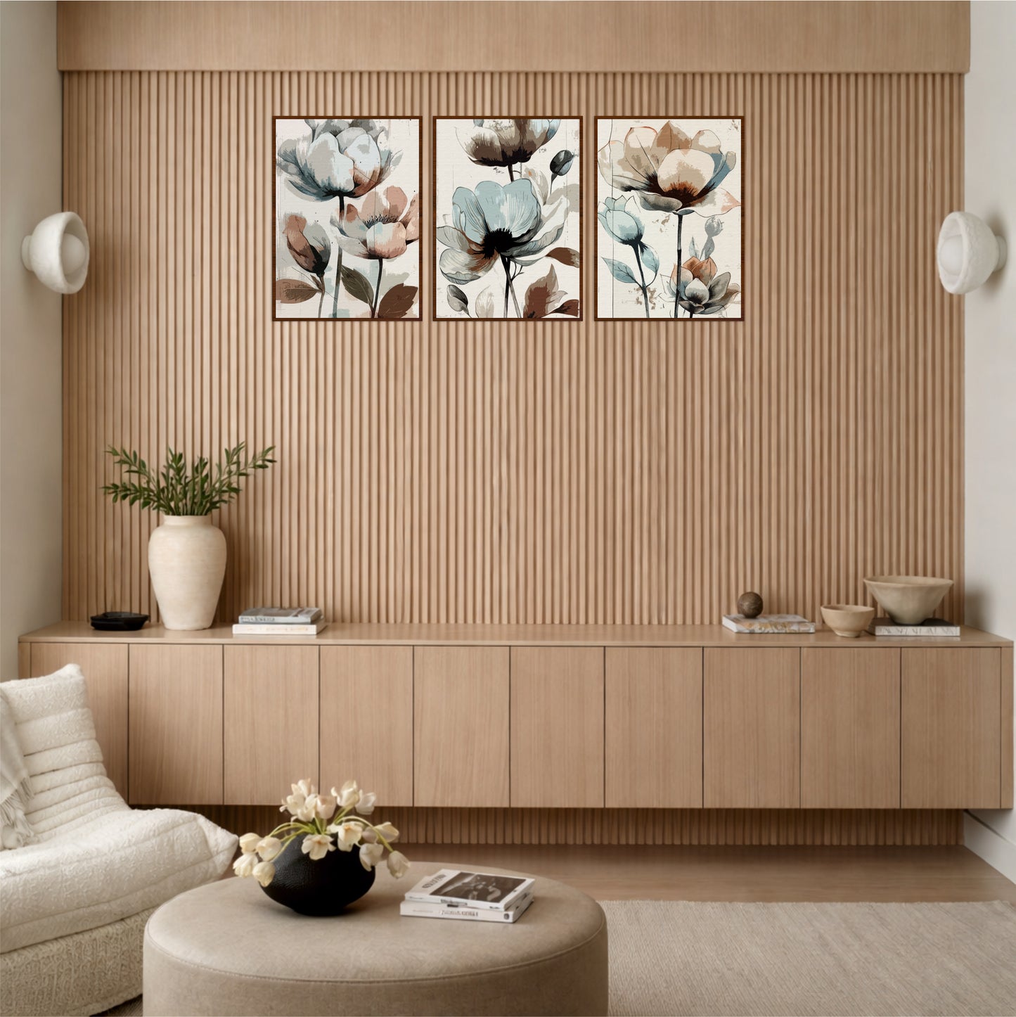 Contemporary Watercolor Bloom Wooden Wall Decor