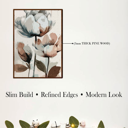 Contemporary Watercolor Bloom Wooden Wall Decor
