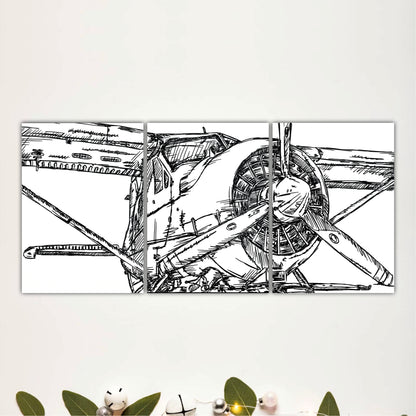 Industrial Aviation Drawing Wall Hanging