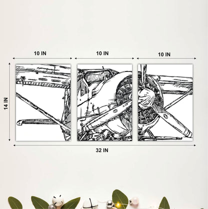 Industrial Aviation Drawing Wall Hanging