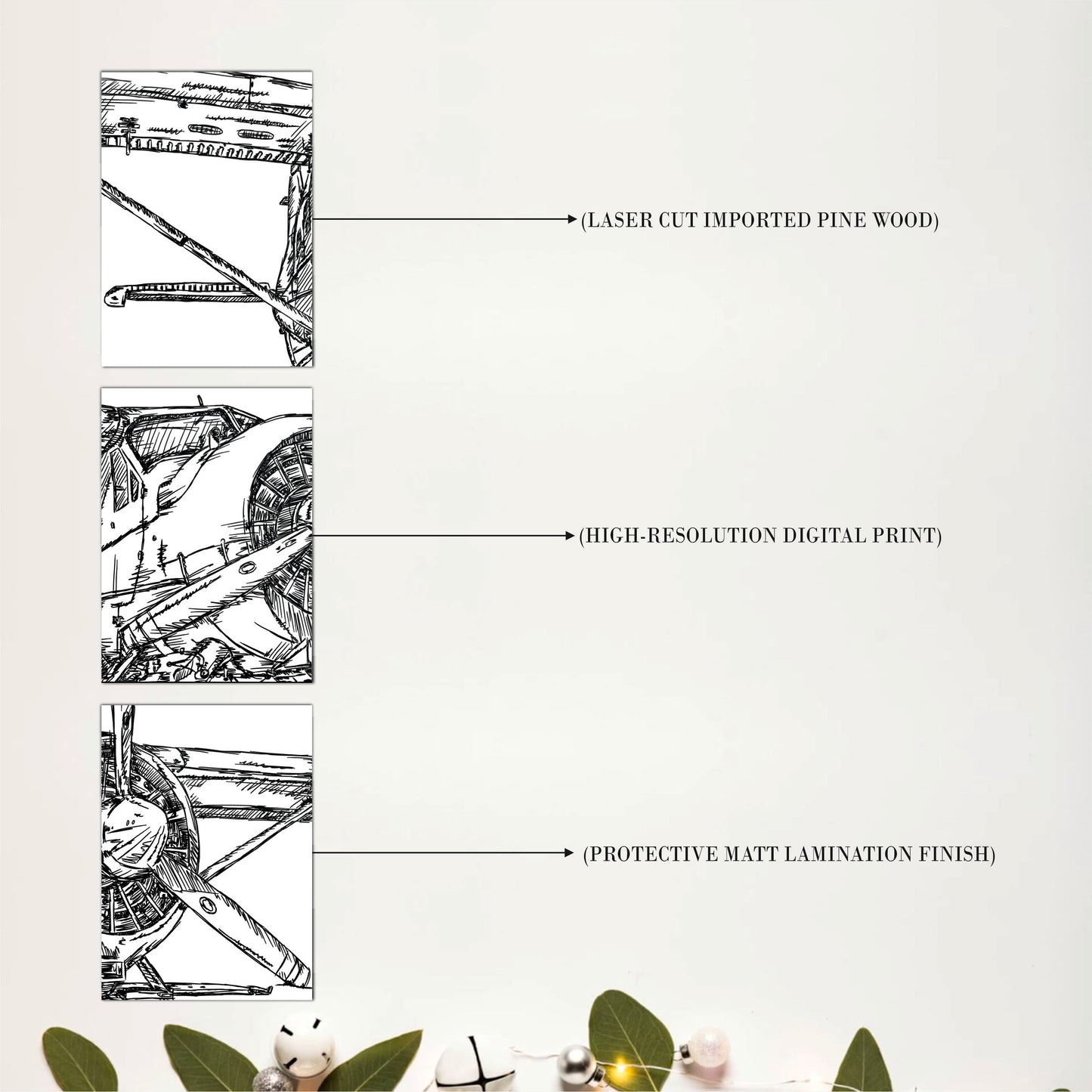 Industrial Aviation Drawing Wall Hanging