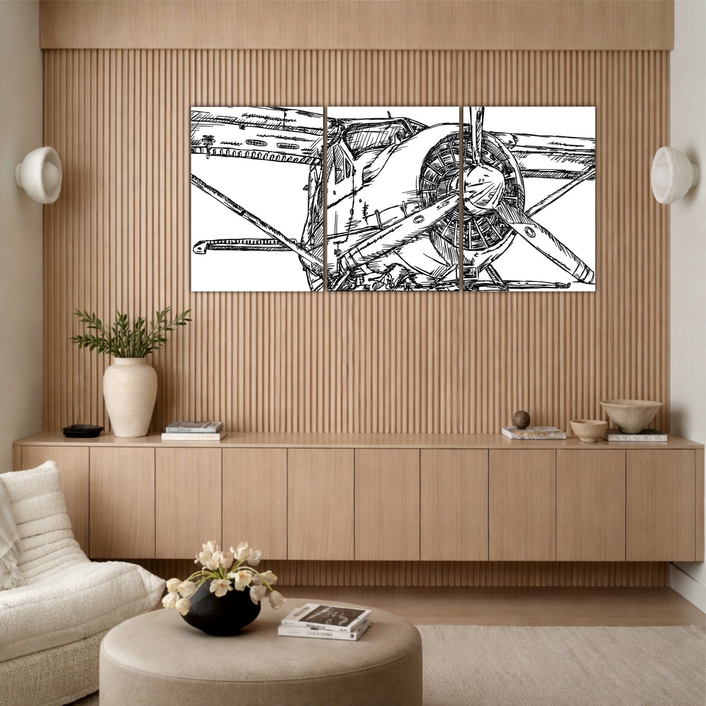 Industrial Aviation Drawing Wall Hanging
