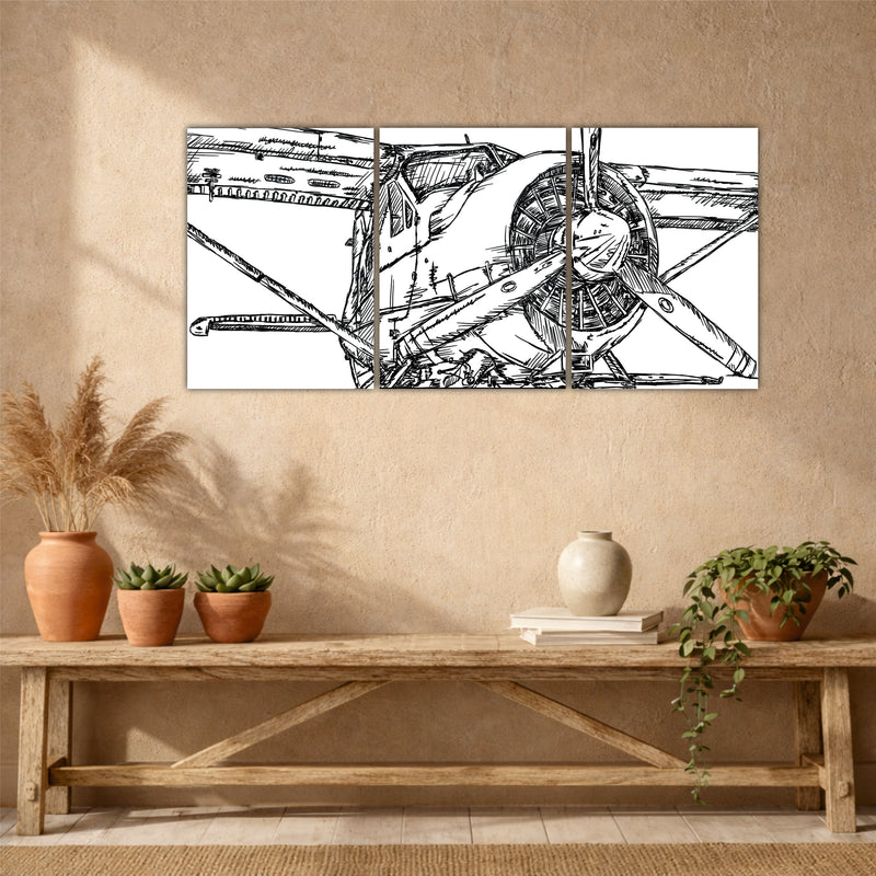 Industrial Aviation Drawing Wall Hanging