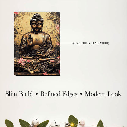 Buddha with Cherry Blossoms Wall Art