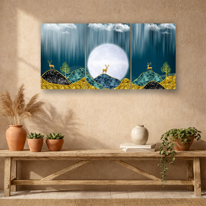 Golden Wilderness Under the Radiant Full Moon