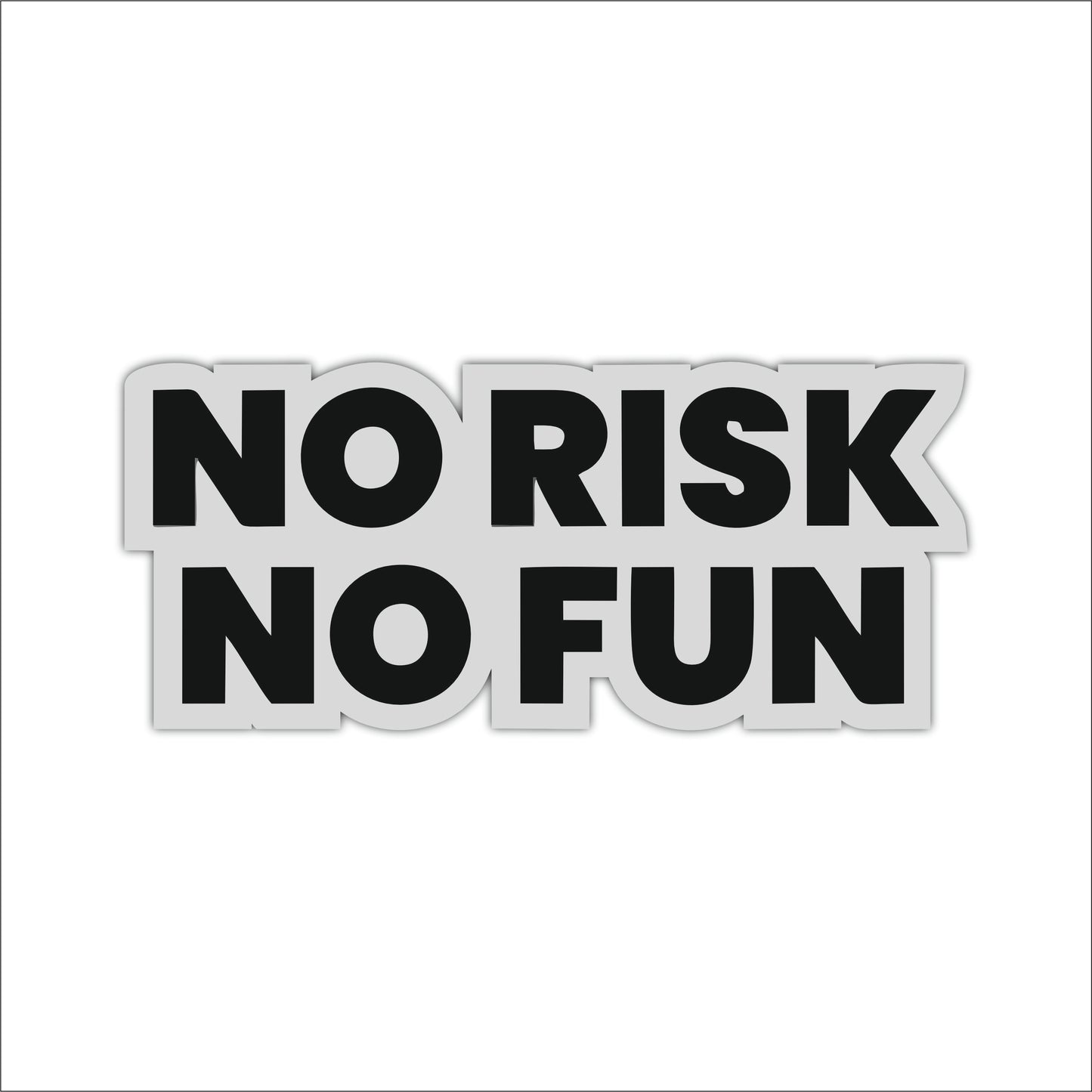 No Risk No Fun Bold Motivational Wooden Wall Art