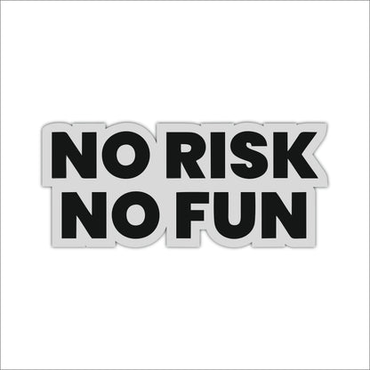 No Risk No Fun Bold Motivational Wooden Wall Art