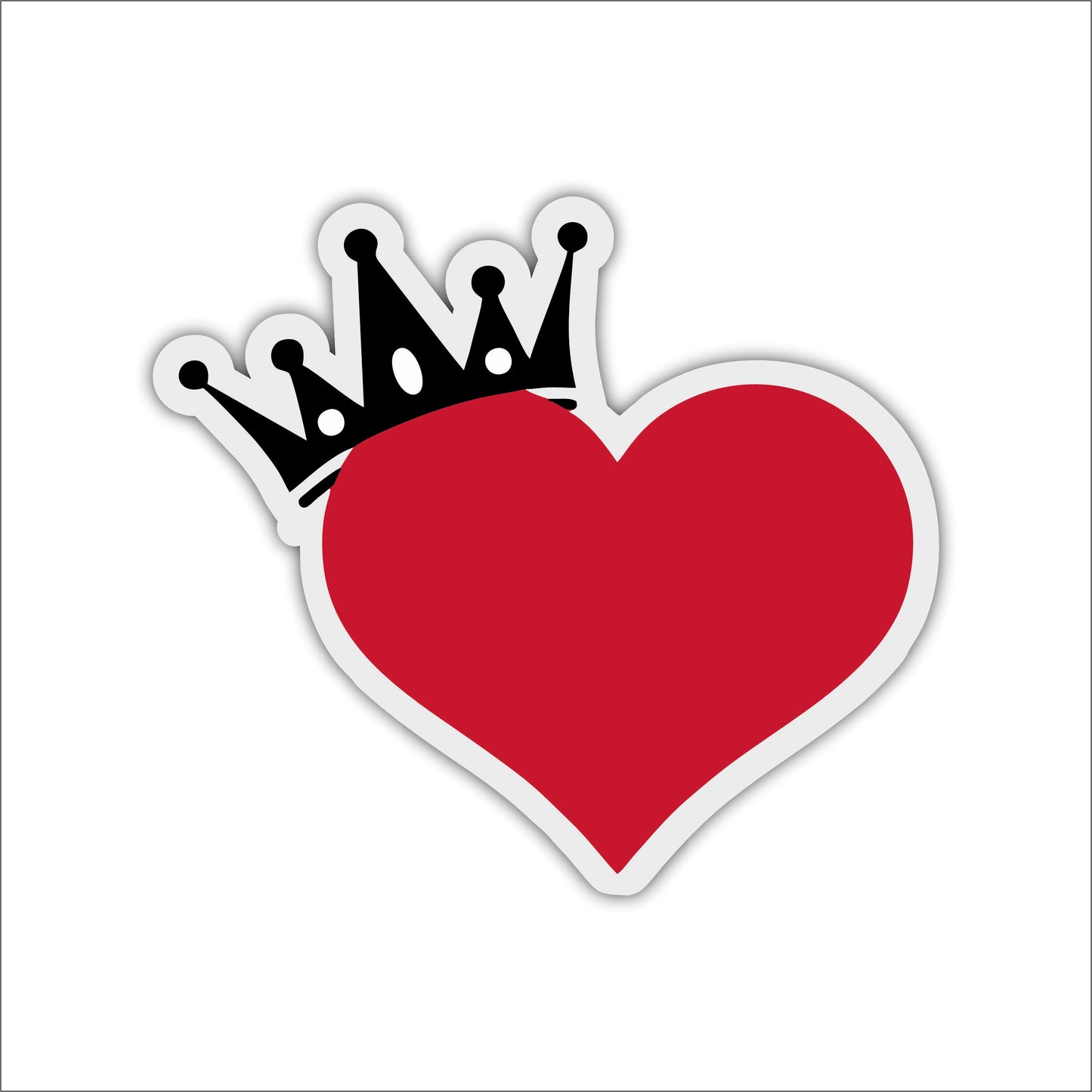 Crowned Heart Minimalist Love Symbol Wooden Wall Art