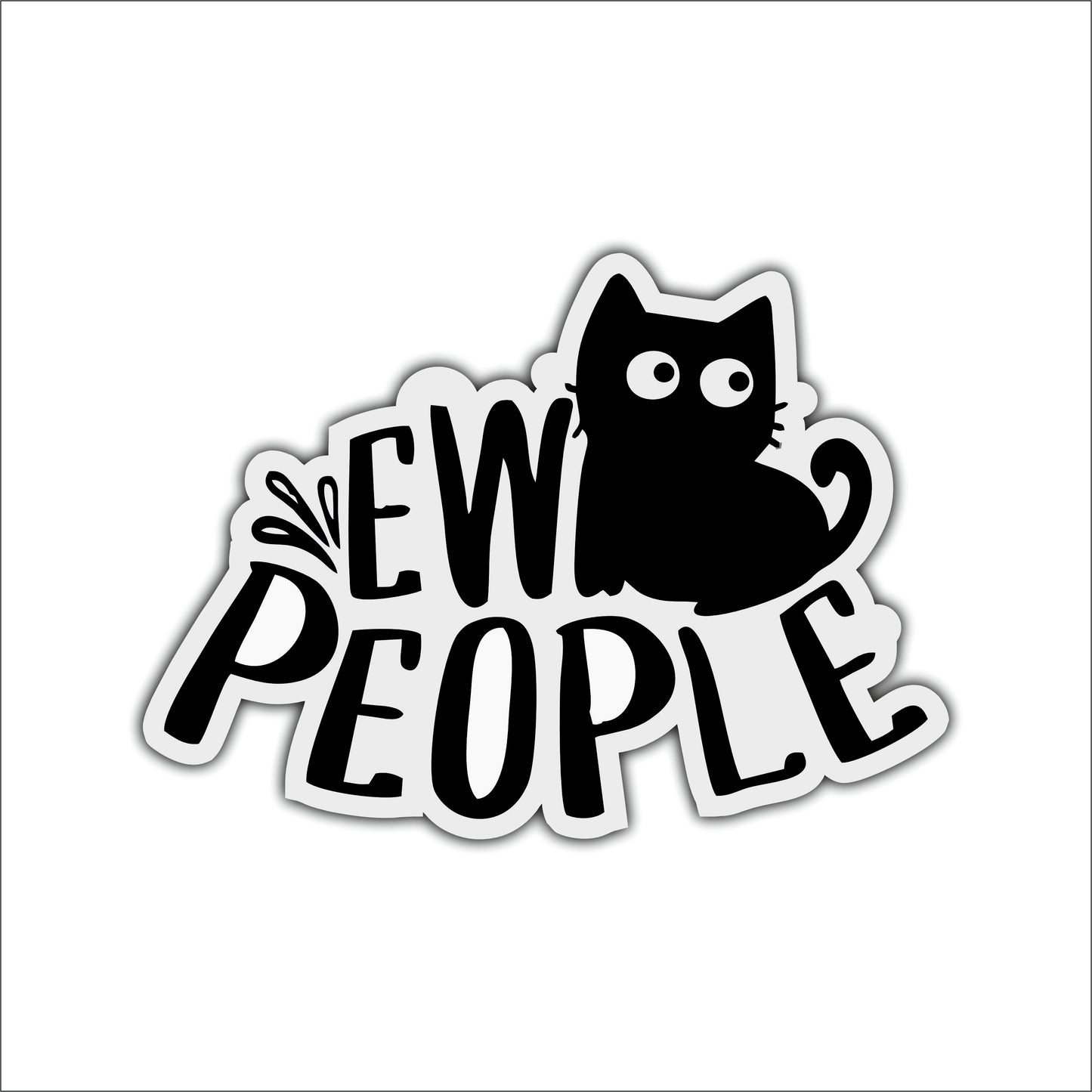 Eww People Funny Cat Typography Wooden Wall Art