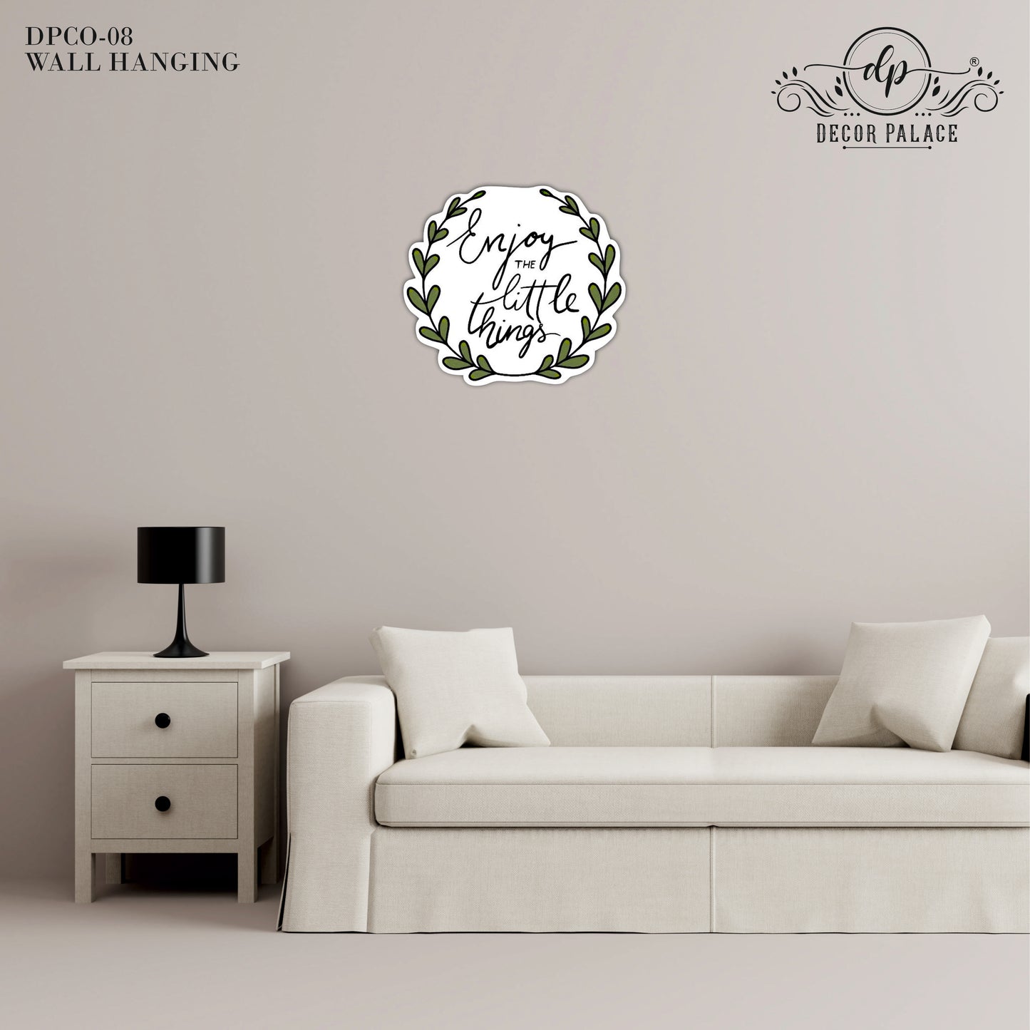 Enjoy the Little Things Botanical Typography Wooden Wall Art