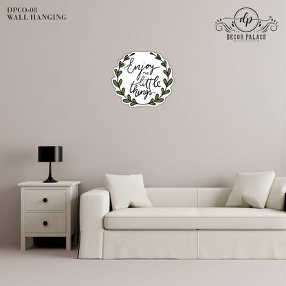 Enjoy the Little Things Botanical Typography Wooden Wall Art