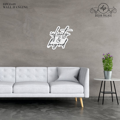 Infinity and Beyond Minimalist Typography Wooden Wall Art