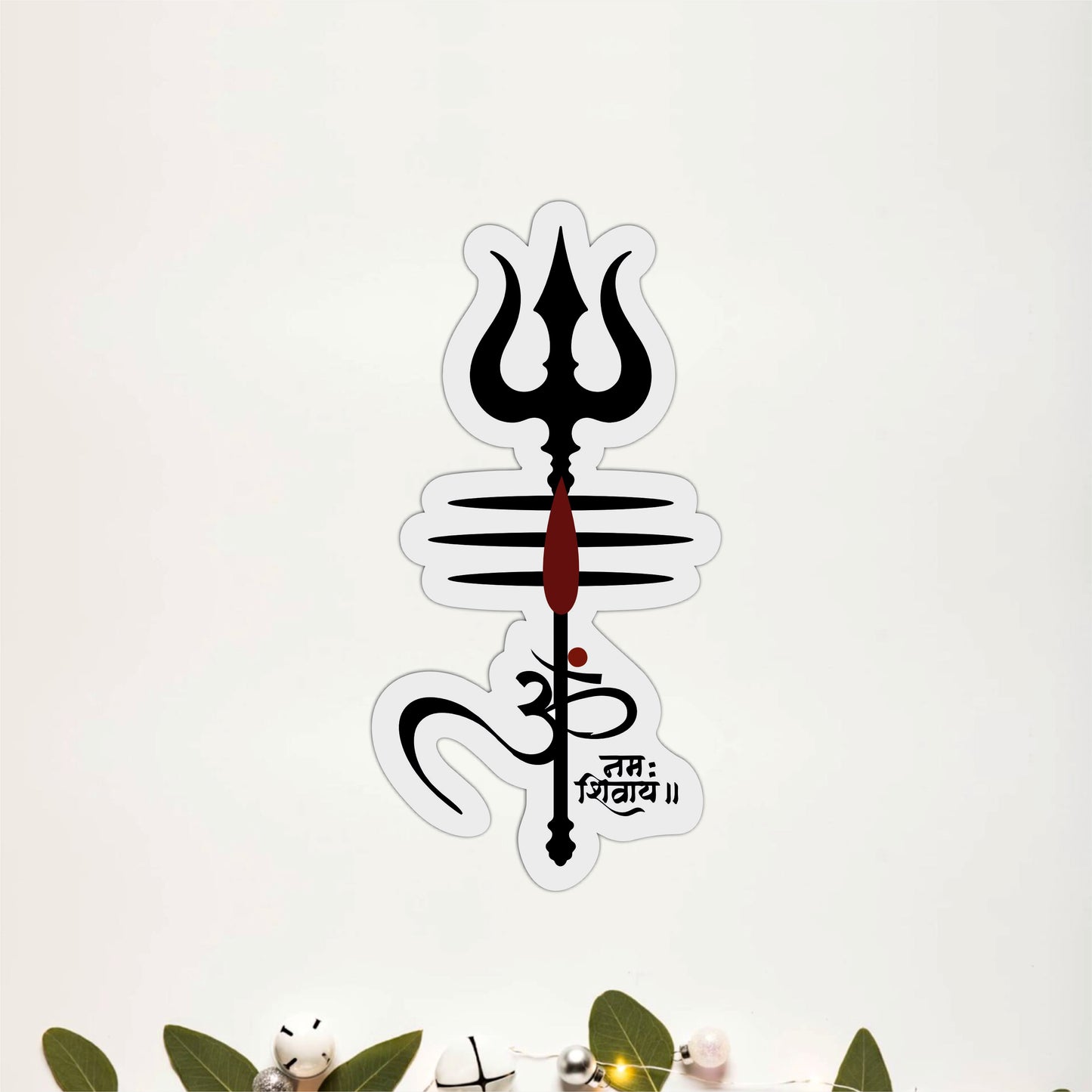 Trishul Om Mahadev Wooden Wall Art