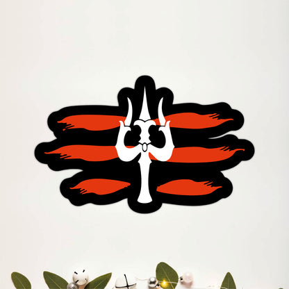 Trishul Tilak Om Mahadev Wooden Wall Art