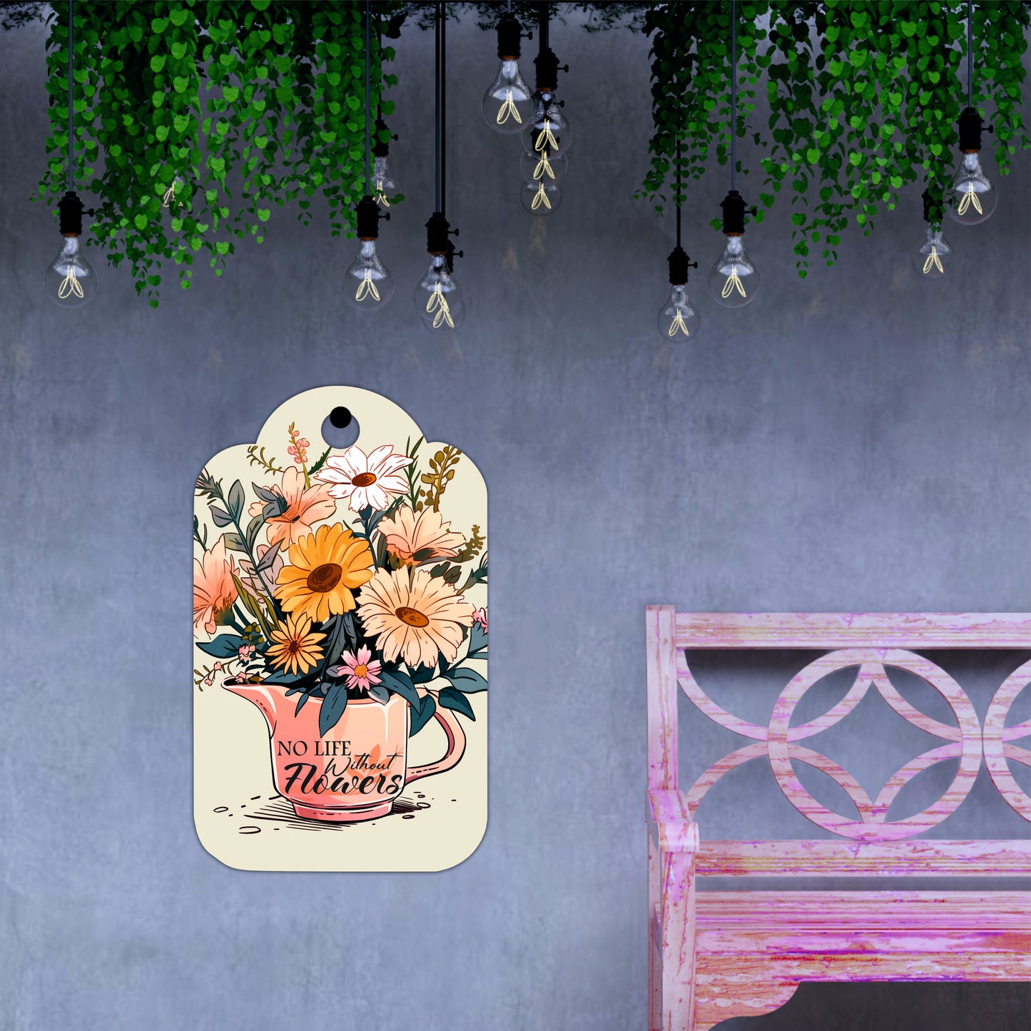 Bloom Where You Are Planted Floral Wooden Wall Art