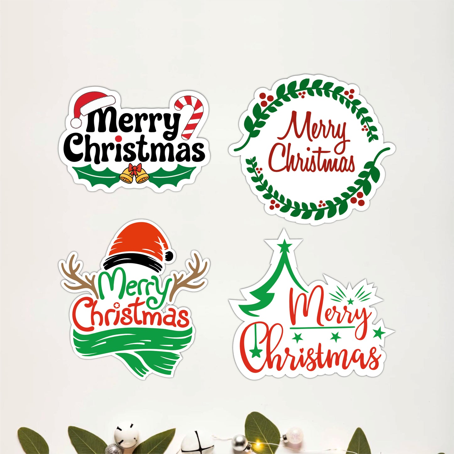 Merry Christmas Holiday Wreath Wooden Wall Art