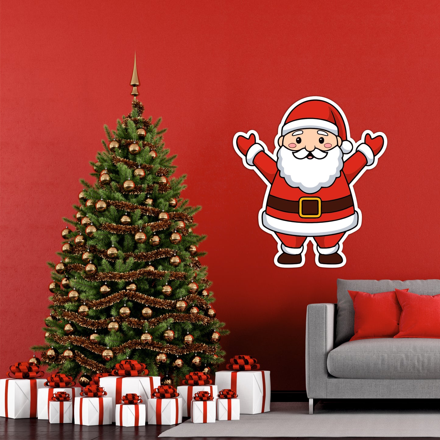 Cute Santa Claus Christmas Wooden Wall Art