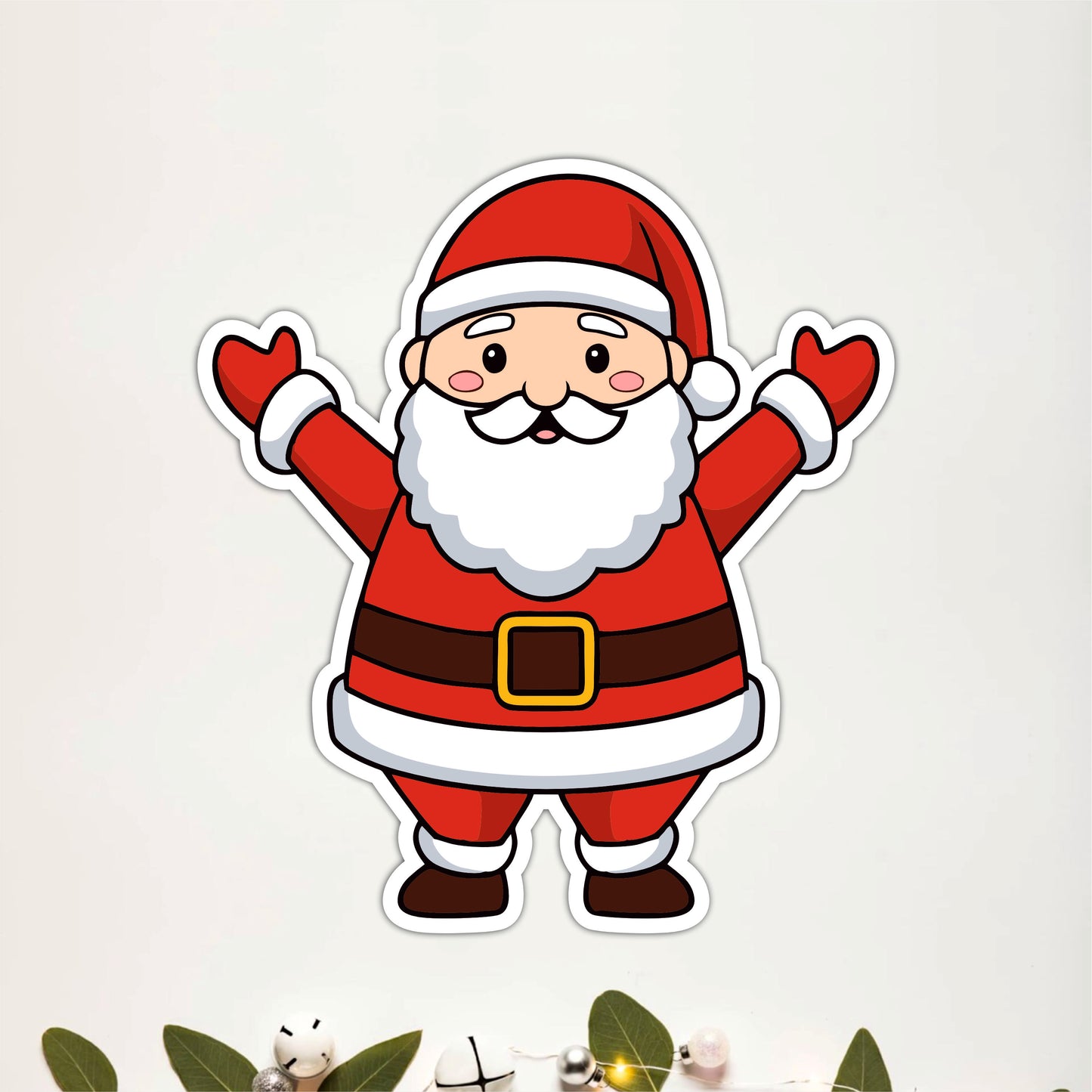 Cute Santa Claus Christmas Wooden Wall Art