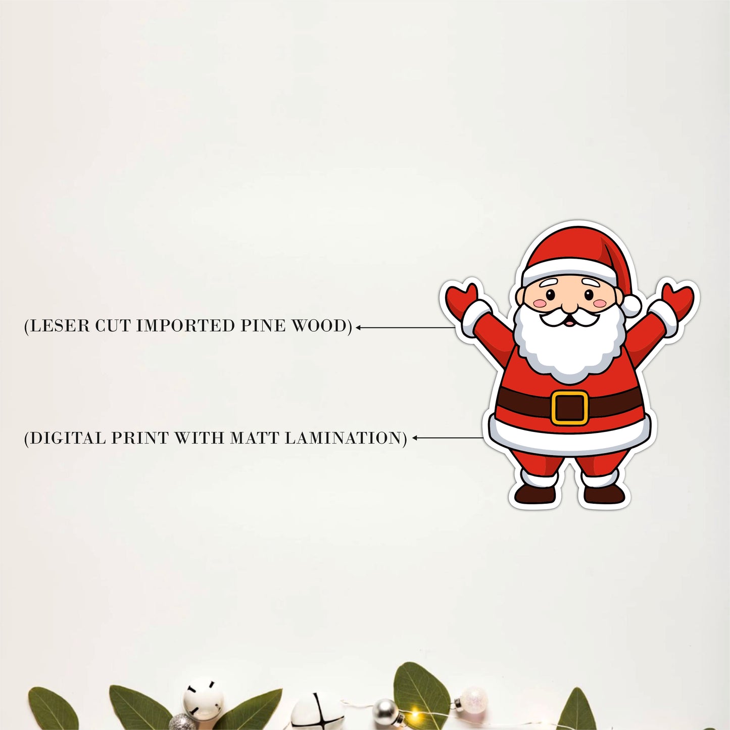 Cute Santa Claus Christmas Wooden Wall Art