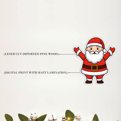 Cute Santa Claus Christmas Wooden Wall Art