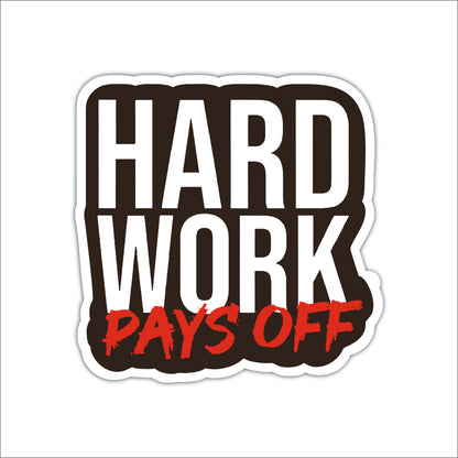 Hard Work Pays Off Inspirational Typography Wooden Wall Art