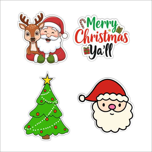 Santa Claus with Reindeer Christmas Wooden Wall Art