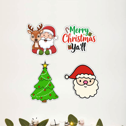 Santa Claus with Reindeer Christmas Wooden Wall Art