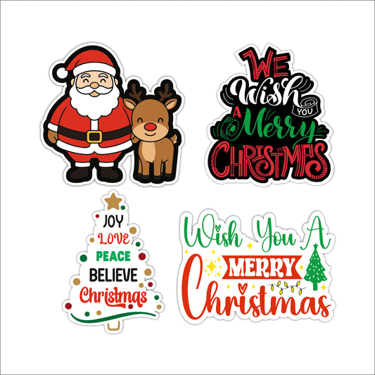 Santa Claus with Reindeer Christmas Wooden Wall Art