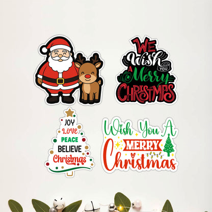 Santa Claus with Reindeer Christmas Wooden Wall Art