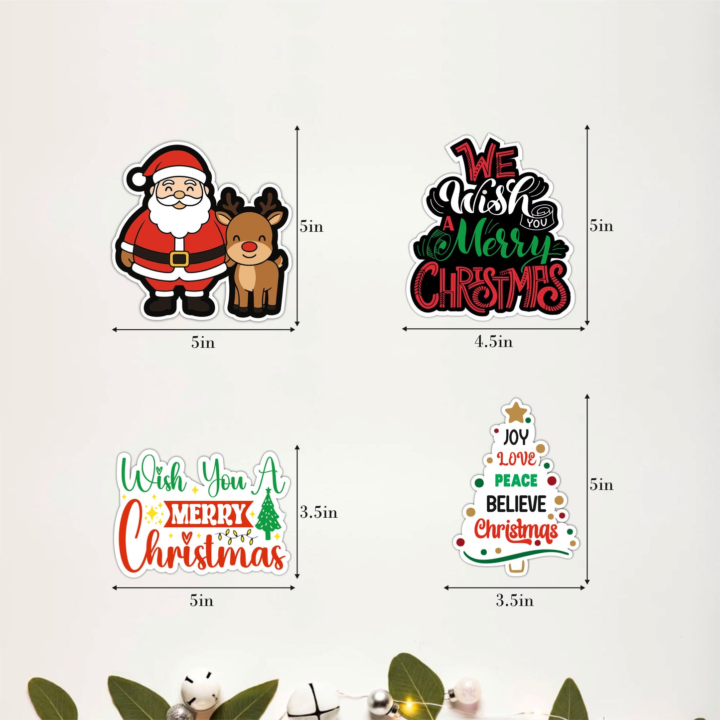 Santa Claus with Reindeer Christmas Wooden Wall Art