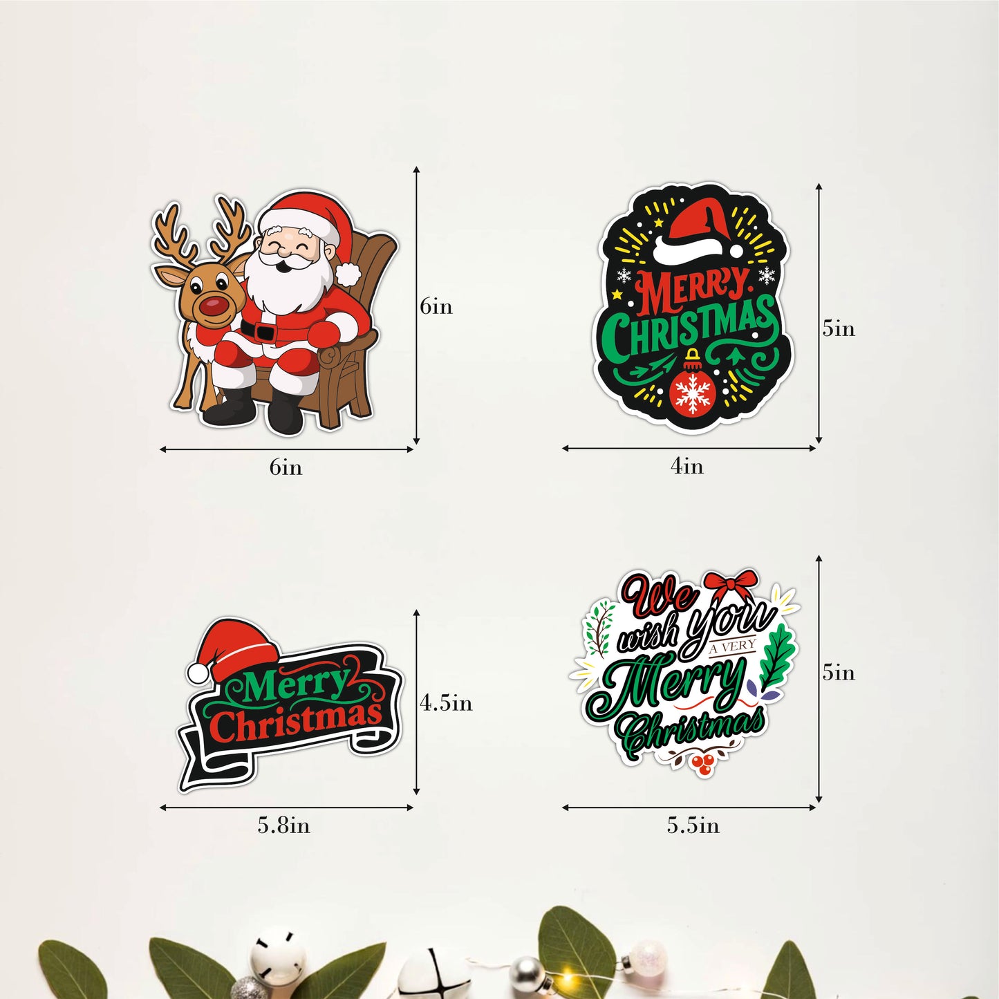 Merry Christmas Santa Hat Sign Wooden Wall Art