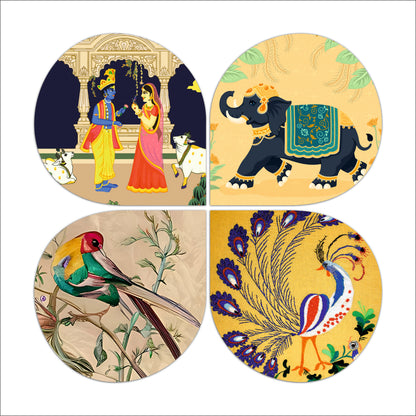 Colorful Exotic Bird Round Wooden Wall Art