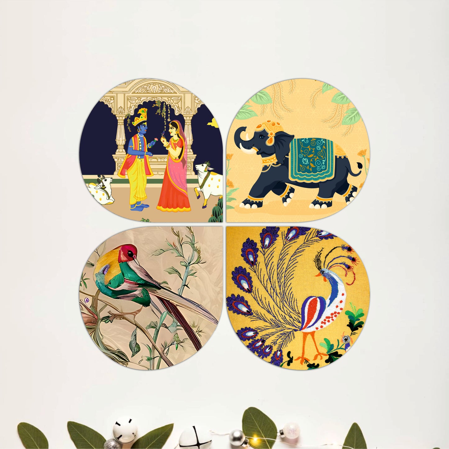 Colorful Exotic Bird Round Wooden Wall Art