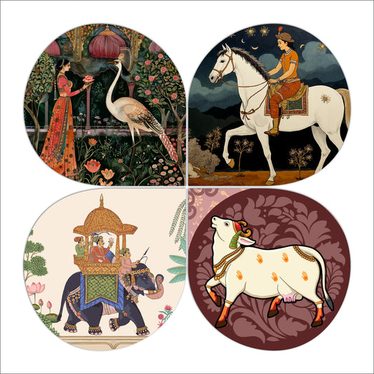 Colorful Songbirds & Floral Round Wooden Wall Art
