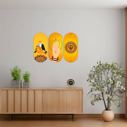 Guru Nanak Dev Ji Blessings Wooden Wall Art