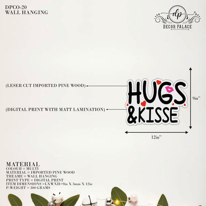 Hugs And Kisses Wooden Wall Art