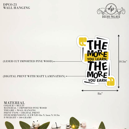 The More You Learn Earn More Wall Art