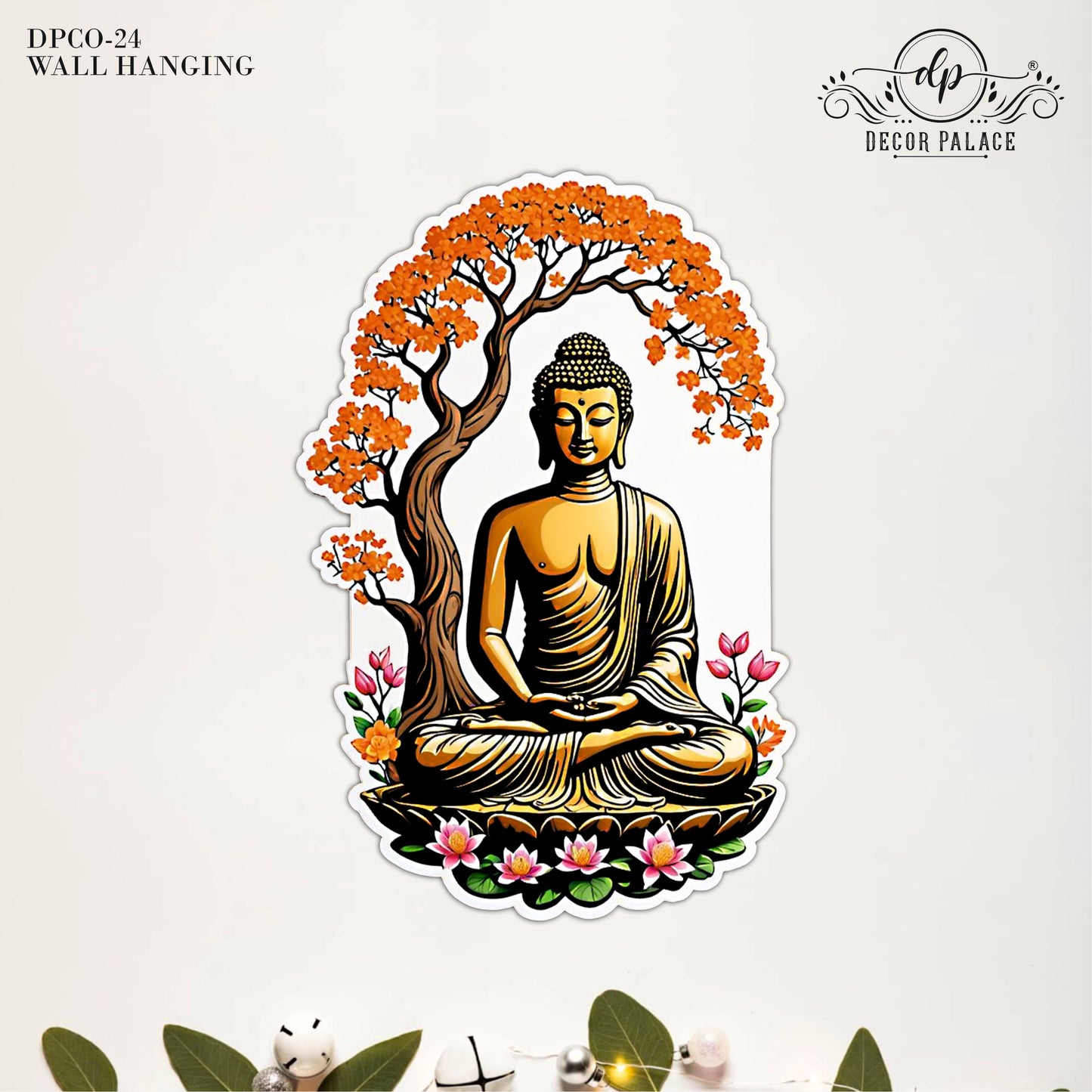 Meditating Buddha Wooden Wall Hanging